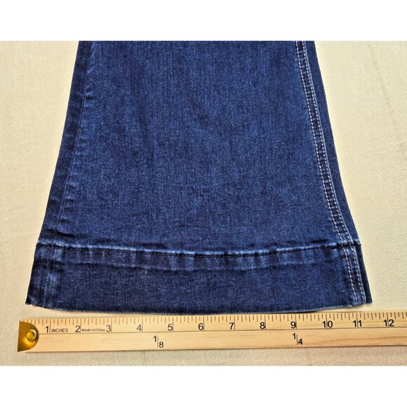 Rock & Roll Denim High Rise Trouser Flare Jeans Womens 27x34 Button Fly Stretch - Picture 10 of 16